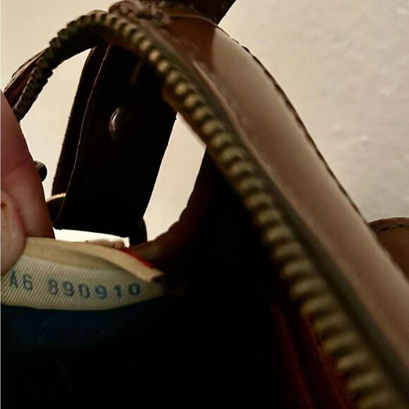 Vintage 80's Dooney & Bourke Leather Navy blue & Brown pebbled shoulder bag - Picture 7 of 9